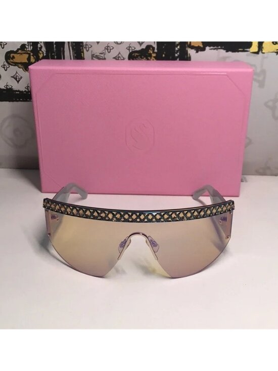 New Authentic Swarovski Sunglasses Mask, Gradient tint, SK0363 30X, Blue main image 6